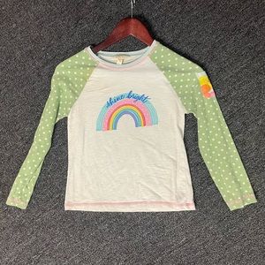 Matilda Jane let’s go together shine bright rainbow shirt, size 8, EUC